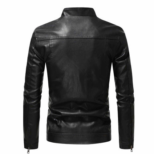 Men's Black Vintage Racer Leather Jacket, styled