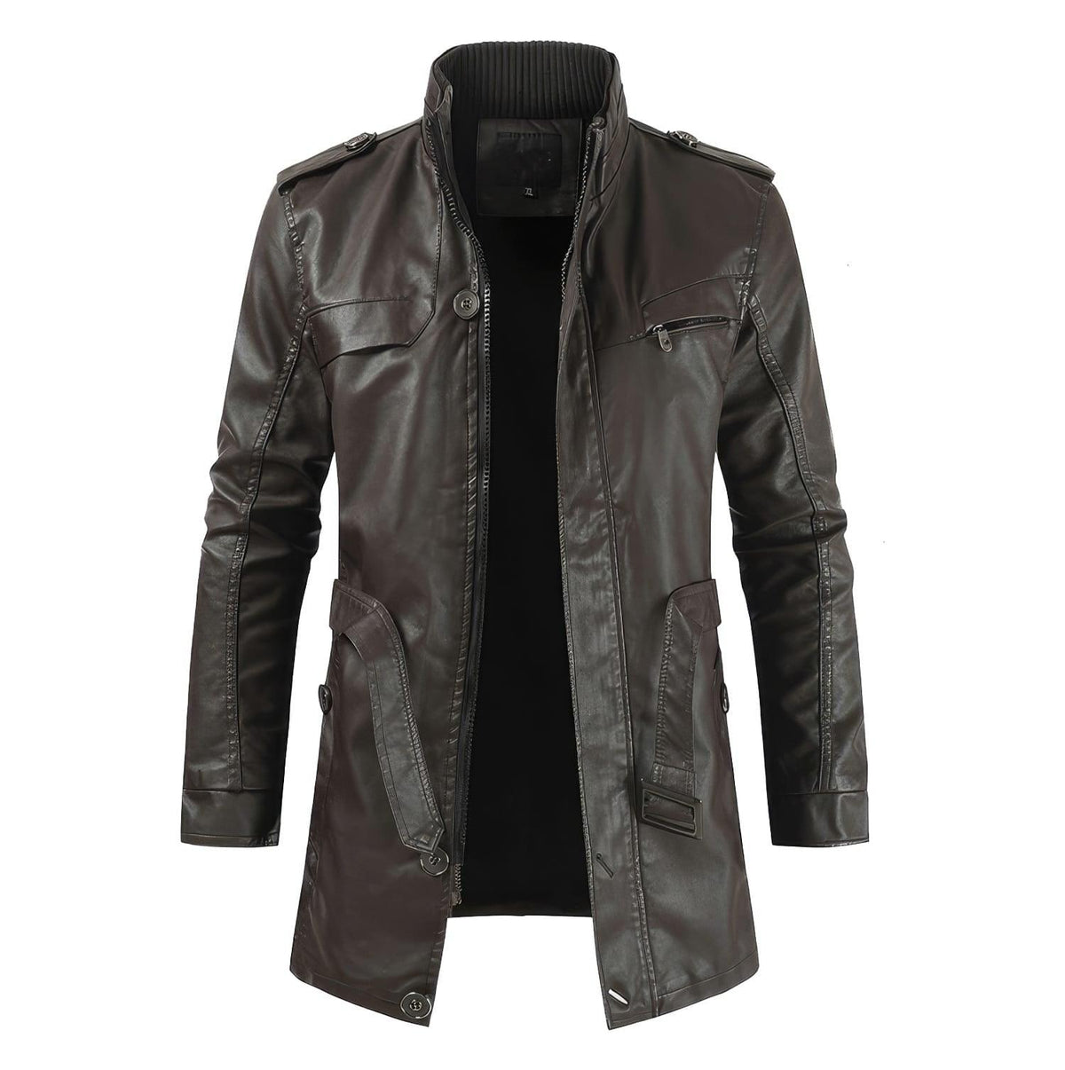 The Heritage Longline: Men's Leather Jacket, back view