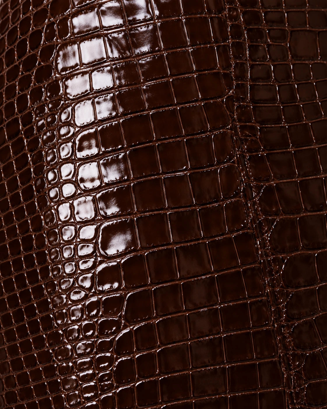 Women's Chocolate Croc-Embossed Leather Mini Skirt, view 8