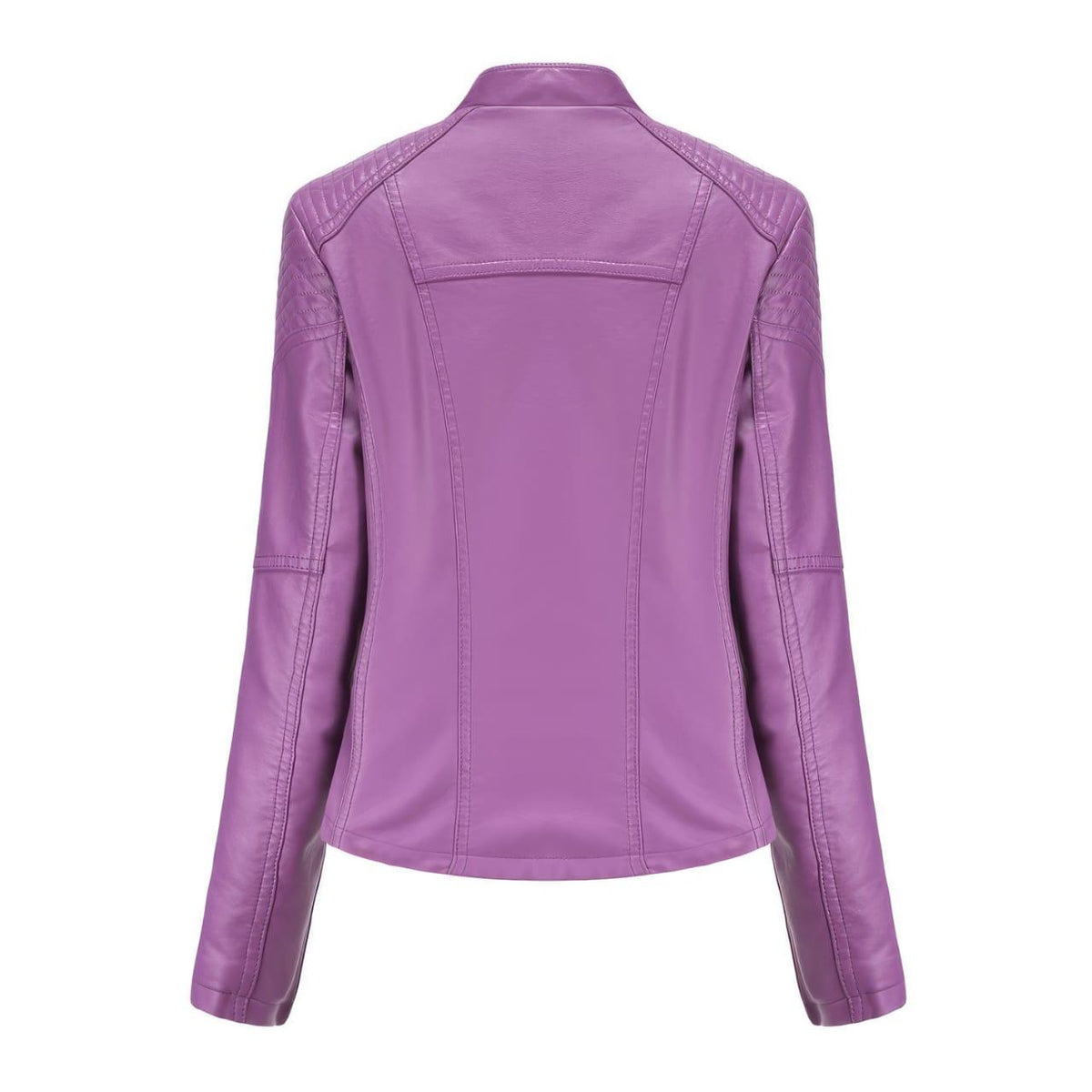 Women's Leather Jacket with Laced Shoulders, styled