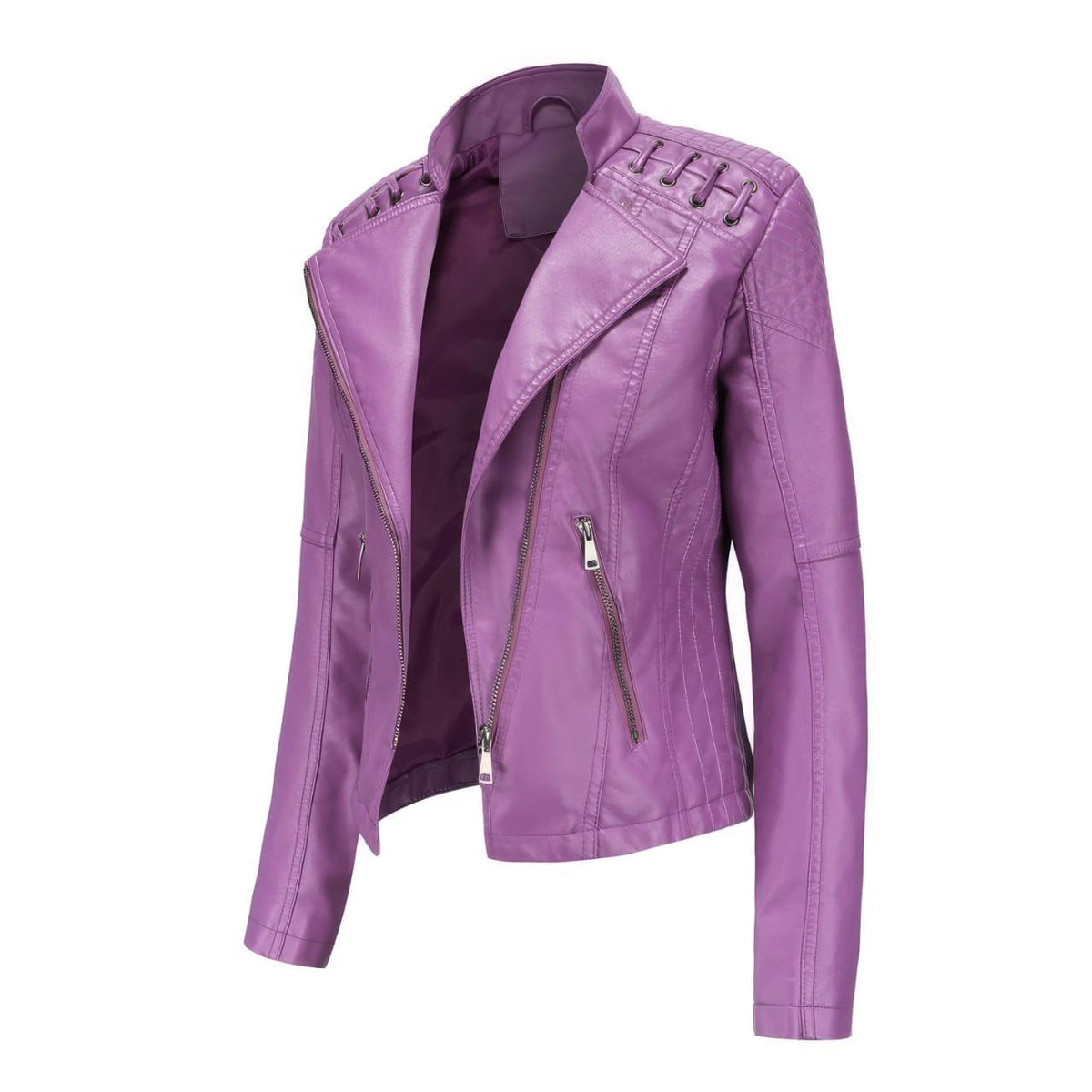 Damen-Lederjacke mit Schnürung an den Schultern, Ansicht 5